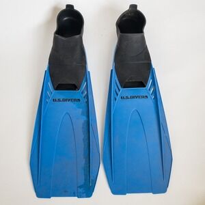 U.S. Divers Pacifica Swim‎ Fins Blue Made in USA Scuba Size 8.5-9.5 42-43